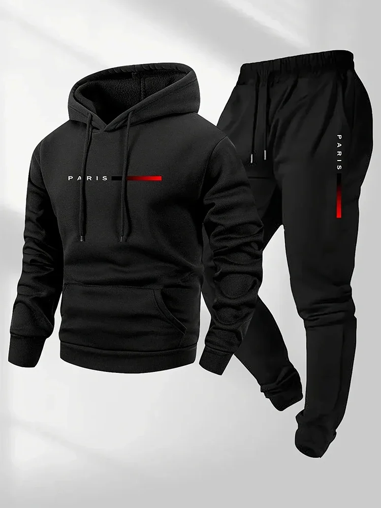 Winter Clothing For Men - 데일리 캐주얼 스포츠 조깅복 단색 스포츠웨어