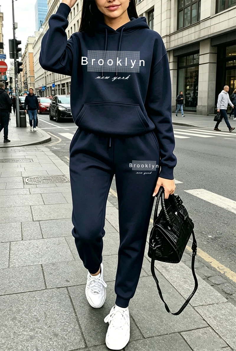 Winter Clothing For Women - 여성 트레이닝복 프린팅 캐주얼 후드티 스웨트셔츠