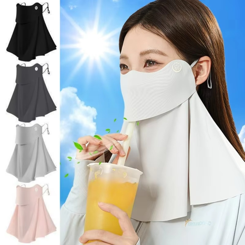 Wool Balaclava Knit - 여성용 여름 아이스 실크 자외선 차단