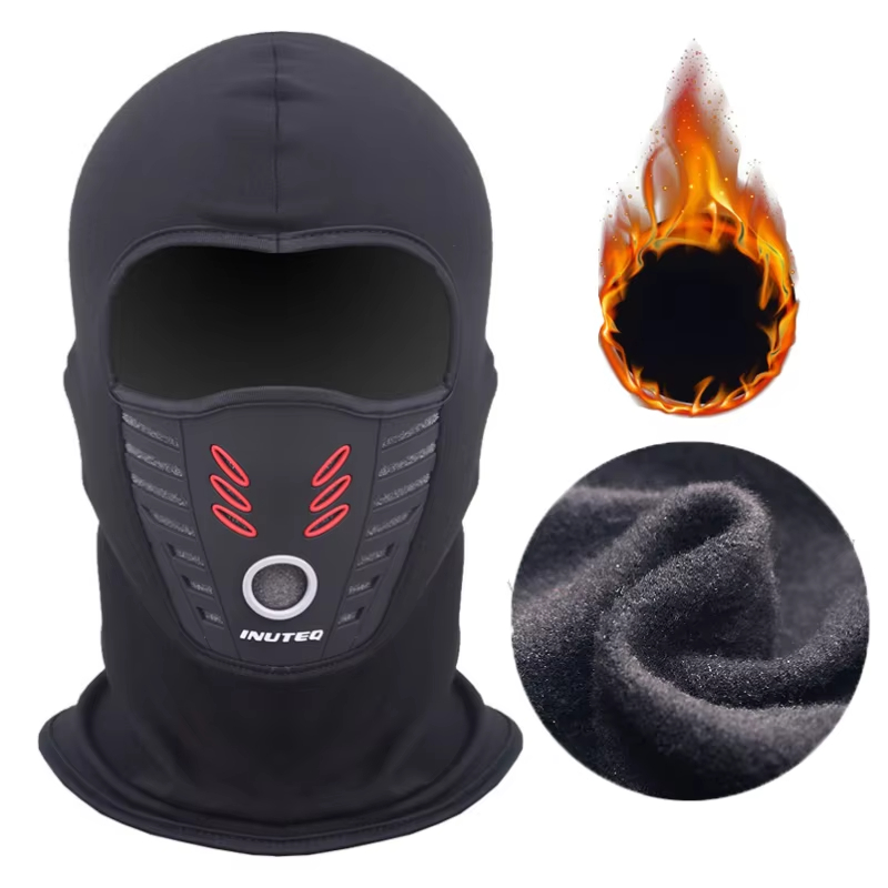 Wool Balaclava Knit - 여름 겨울 따뜻한 플리스 오토바이 페이스