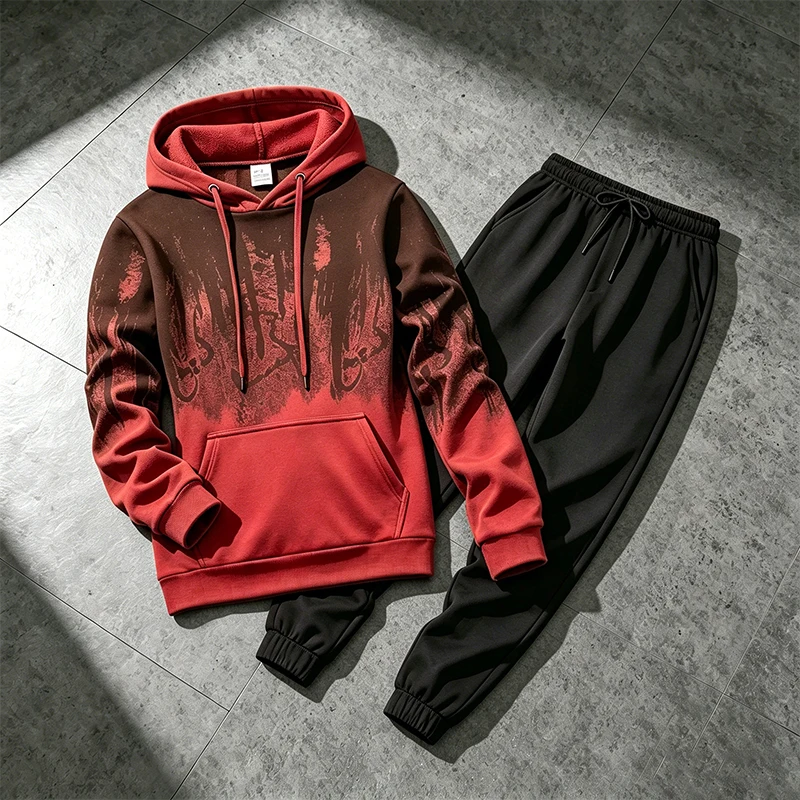 가을 겨울 남성용 후드티 트레이닝복 캐주얼 잉크 스플래 - Winter Clothing For Men 리뷰 및 가격