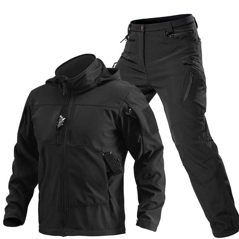 남성용 야외 전술 소프트쉘 슈트 후드 풀 지퍼 재킷 카 - Winter Clothing Equipment 리뷰 및 가격