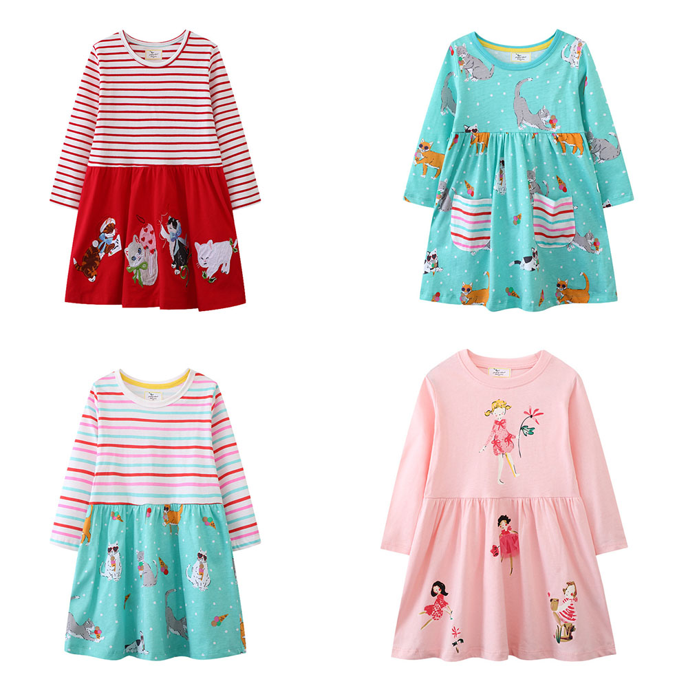 점핑 미터 걸스 긴 소매 고양이 의상 드레스 2-7T  - Winter Clothing Activities For Toddlers 리뷰 및 가격