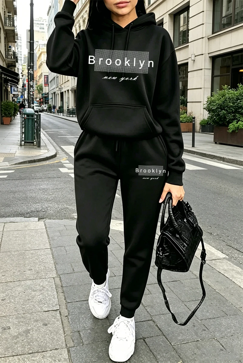 여성 트레이닝복 프린팅 캐주얼 후드티 스웨트셔츠 야외  - Winter Clothing For Women 리뷰 및 가격