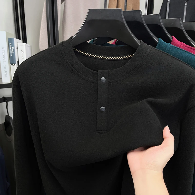 남성용 루즈핏 헨리 풀오버 크루넥 투버튼 긴소매 부드러 - Winter Cloth 리뷰 및 가격