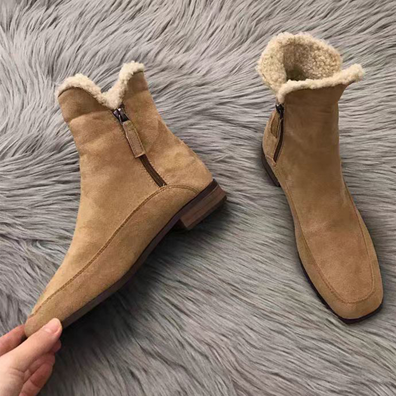 2026 여성용 새 퍼 앵클 부츠, 스웨이드 따뜻한 솜 - Winter Clothing For Women 리뷰 및 가격