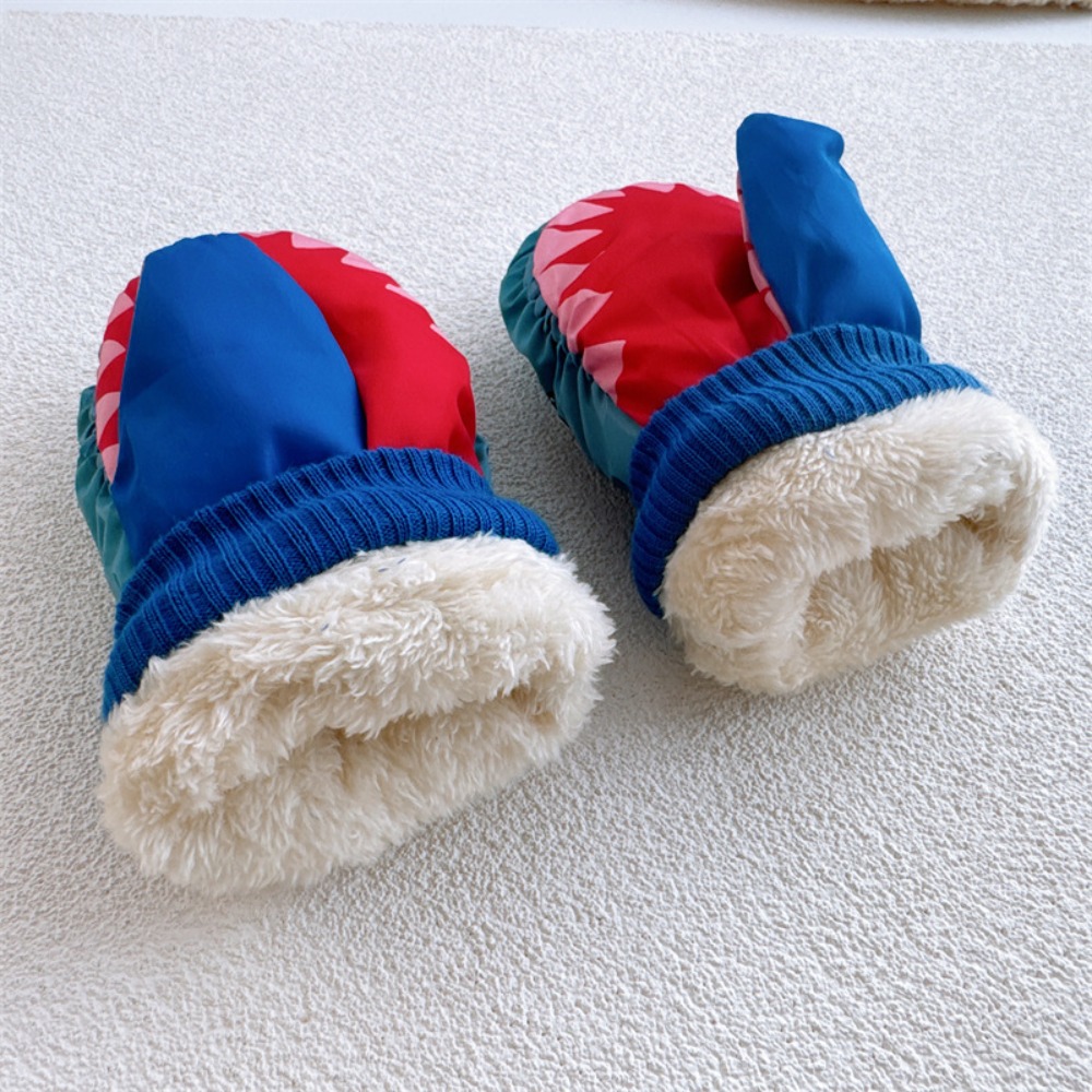 만화 어린이 스키 장갑 따뜻한 상어 패턴 스노우 보드  - Waterproof Mitten Ski 리뷰 및 가격