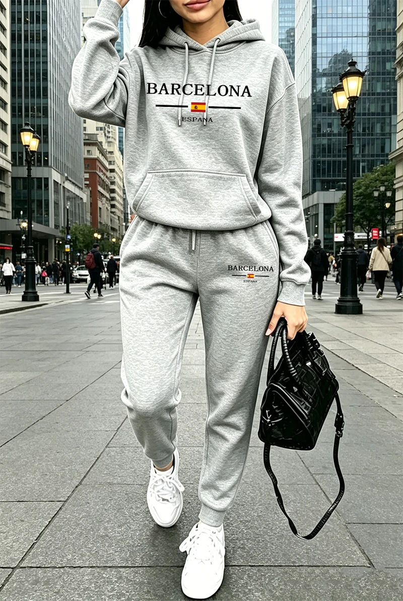 여성 패션 트레이닝복 프린팅 캐주얼 후드티 스웨트셔츠  - Winter Clothing For Women 리뷰 및 가격