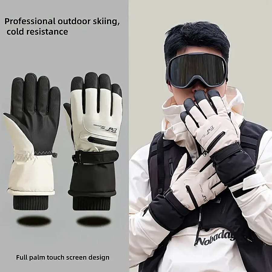 스노우 보드 용 겨울 따뜻한 스키 장갑 야외 사이클링  - Waterproof Mitten Ski 리뷰 및 가격