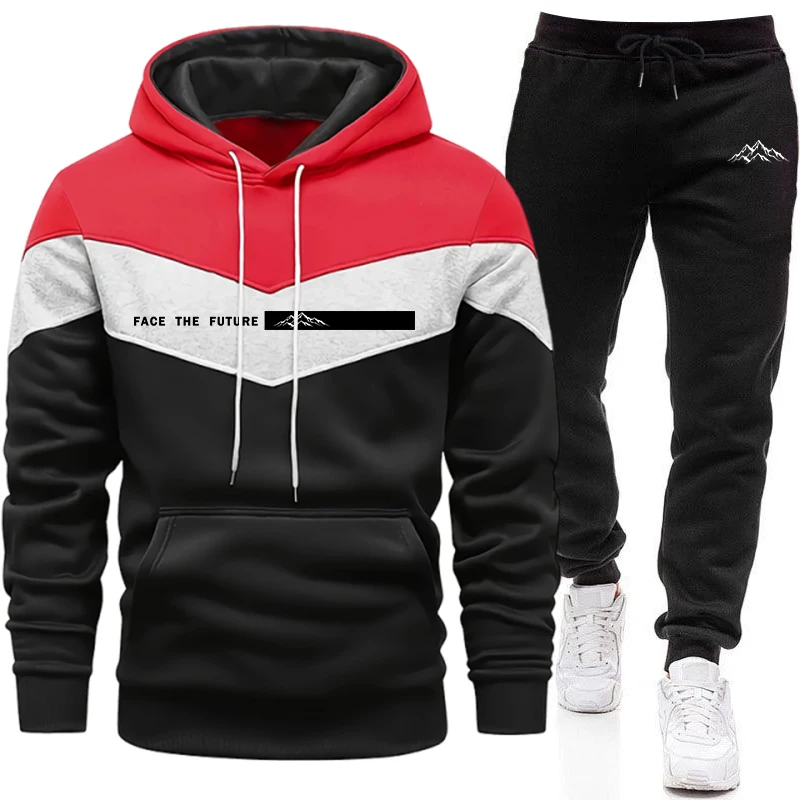트랙슈트 남성 패션 캐주얼 후드 스웨트셔츠 야외 스포츠 - Winter Clothing For Men 리뷰 및 가격