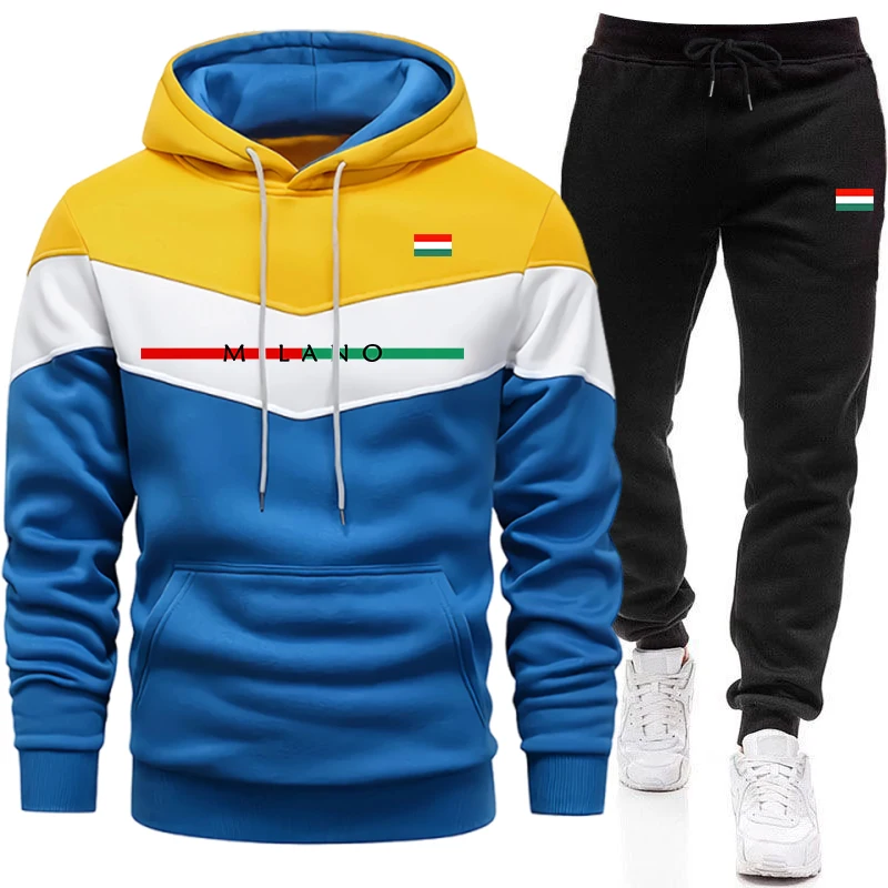남성용 고품질 트랙슈트 캐주얼 3색 스플라이스 스웨트셔 - Winter Clothing For Men 리뷰 및 가격