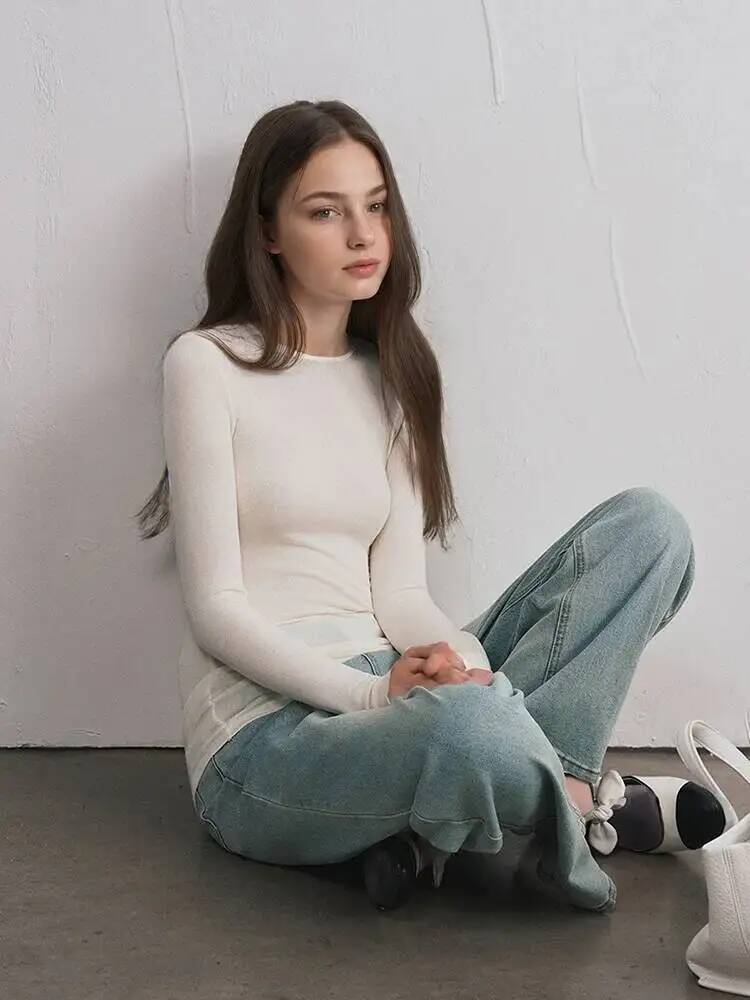 여성 캐시미어 혼합 긴소매 상의 가을 겨울 부드러운 모 - Winter Clothing For Women 리뷰 및 가격