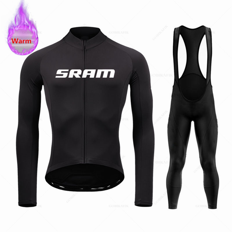 Sram 팀 겨울 긴 소매 열 양털 사이클링 저지 세트 - Winter Clothing Men Sale 리뷰 및 가격